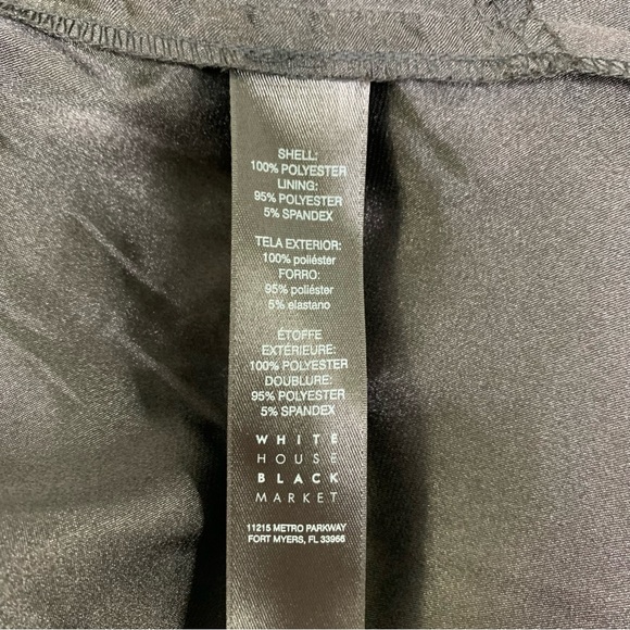 White House Black Market Black Sleeveless Dress with Metallic Embroidery Size 8 - Picture 5 of 7